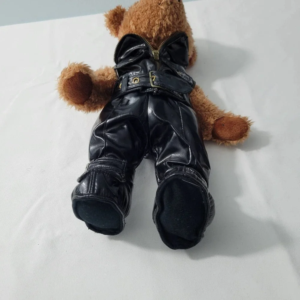 H.J. Hugs Biker Stuff Brown Bear Plush in Faux Leather Jumpsuit & Boots 3223-3 - Picture 5 of 7